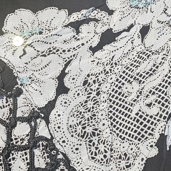 Dress Barn Vintage Lace/Fringe/Beaded Midi Skirt - Picture 6 of 6